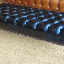 Bespoke Black Leather Footstool